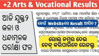 Odisha Plus two (+2) Arts & Vocational Results 2021 | CHSE Odisha Arts & Vocational Result 2021|