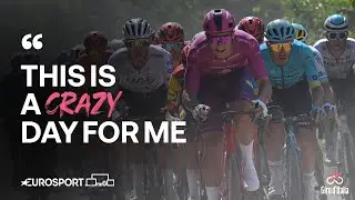 Pelayo Sanchez can't BELIEVE the day he's had at Stage 6 Giro D'Italia 😅