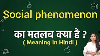 Social phenomenon meaning in hindi | Social phenomenon ka matlab kya hota hai | Word meaning