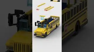LEGO School Bus 🚌 Satisfying Building Animation #shorts #legomoc