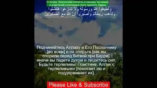Коран Сура Аль Анфаль | 8:46 | Чтение Корана с русским переводом | #рамадан2024 #quranuz