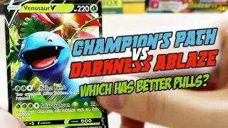 Darkness Ablaze Vs. Champion&rsquo;s Path Pulls | Which one has better pulls? | Pok&eacute;mon TCG Cards