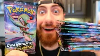 Opening Champion's Path Packs Until I Pack A Charizard...BEST ETB EVER?!