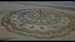 МАНДАЛА НА ПЛЯЖЕ. СЕВЕРНОЕ ГОА ИНДИЯ. MANDALA AERIAL MEDITATION VIDEO. AMAZING INDIA, GOA BEACH.