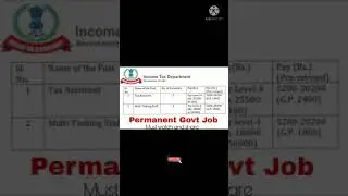 Income Tax Department Vacancy | 10th,12th,Any Graduate Permanent Central Govt Job #shorts #govtjob