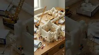 Ministruction: Building a Sugar Palace #aivideo #shorts #veo3 #miniature #asmr
