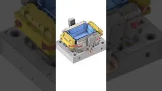 Four slider with cylinder structure for crate mould