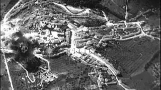 US Army Air Forces A-36 fighter bombers attacking lines of communication in Italy...HD Stock Footage