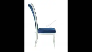 2 Chintaly Imports Joy Blue Fabric High Back Dining Side Chairs - The Classy Home