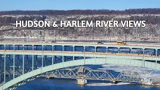🔴NYC LIVE CAM🚆Amtrak Along the Frozen Hudson & Harlem Rivers + City Sounds