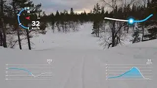 Saariselk&auml; ladut. vauhdikas laskettelu. GPS nopeustiedot