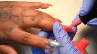 Nail Art Designs Stiletto Acrylic Nail, File And Polish P2