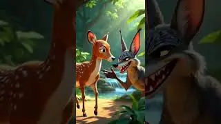 The Clever Jackal and the Wise Deer🧒 Kids Story Style   #KidsMoralStory#AnimalStories#JackalAndDeer