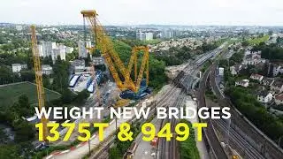 #Howwedoit Sarens Giant Crane Replaces Two Enormous Rail Bridge Sections In Massy, France
