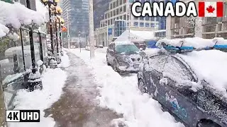 🇨🇦 【4K】❄️❄️❄️ HEAVY SNOWFALL in Canada. Vancouver BC. Go Pro Hero 10.