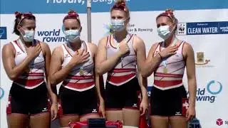 2021 World Rowing Junior Championships  JW4x Victory ceremony