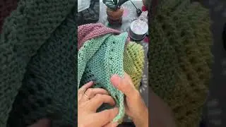ASMR 🧶 Knitting Cozy Warm Gorgeous Beautiful Openwork Multicolor Blanket 🧶❤️💞