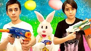 Nerf War: Father and Sons Easter Battle!