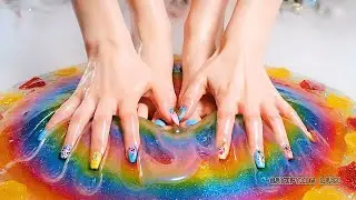 Rainbow Fruit Jelly ASMR 🥝​🍉​ Iridescent Oil Hands & Feet Pressing (So Satisfying)