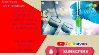free Certificate on Basics of Biotechnology