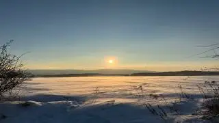 A Quiet Winter Landscape Mountain &ndash; Villages at Sunset 4K