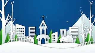 Free Christmas Town Paper Cutout Background Animation