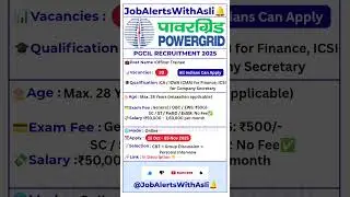 📢POWERGRID Officer Trainee Recruitment 2025 | 20 Posts | ₹1.6 Lakh Salary | Apply Online Now #Ep180