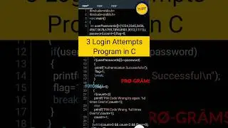3 Attempts login page  Program in C language | #codinglife  #shorts