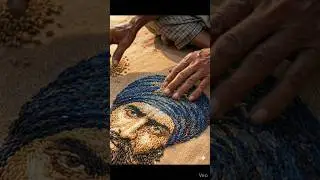 Jarnail singh bhindranwale Grain Art by Farmer #jarnailsinghbhindranwale #grainart #shorts