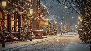 Warm Christmas Jazz Playlists🎄Snowy Village , Quaint Caf&eacute;s & Festive Cheer for the Perfect Holiday
