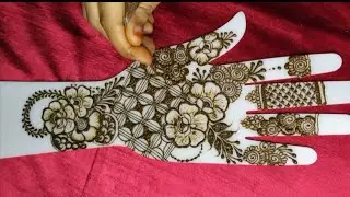 Rose design tutorial #mehndi #creativehenna #henna #hennamagic #simple 
