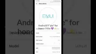 Android 9 pie update for honor 9 lite