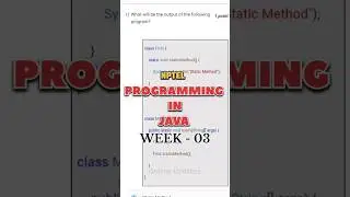 WEEK-3 Programming in Java #nptel #ontimeupdates #java