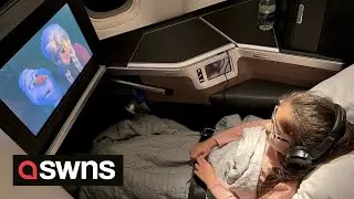 Hilarious moment little girl belts out Frozen's 'Let it go' in flight's quiet business class | SWNS