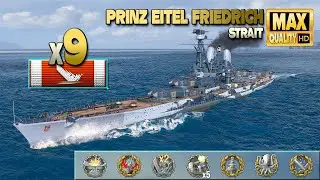 «Принц Эйтель Фридрих» с почти 10 кораблями на карте Пролива - World of Warships