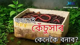 ঘৰতেই কেঁচুসাৰ কেনেকৈ বনাব? | Easy Vermicompost at Home | Assamese Tutorial | Prative Bhai