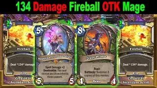 134 Damage Fireball 0.001% OTK Mage World Record! Throne of the Tides Mini-Set | Hearthstone