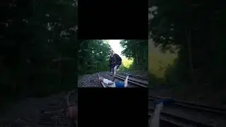 Throwback to a couple of summers ago.  #beingweird #traintracks #trainphotography #beingsilly
