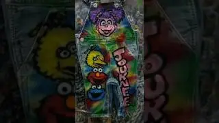 sesame street overalls #airbrush #artwork #painting #design #style #paint #jeans #sesamestreet