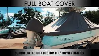 BOAT COVERS FOR ROBALO CAYMAN FULL COVER & CENTER CONSOLE CURTAIN STYLE COVER