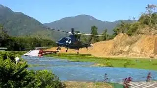 Decolagem (Heliporto Maroum SJDO) Ilhabela, Agusta PP-KLU