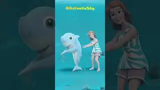Magical Underwater Dance | Boy, Girl & Dolphin Groove in the Sea 🌊✨ #shorts #animatesky #funny