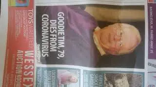 Local news paper on the death of Tim Brooke Taylor who has died from corona aged 79
