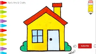 Easy House Drawing for Kids | Simple Home Drawing Step by Step | Nyn’s Arts & Crafts