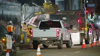 Caltrans Crews Remove Flammable Materials From Under the 10 Freeway in Downtown Los Angeles