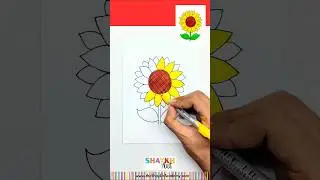 How to Draw a Sunflower 🌻 | Drawing for School 👨🏻&zwj;🎨
