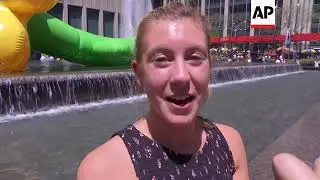 New York City enjoys warm spring day after months of cold weather