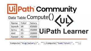 Compute Method in UiPath - #UiPathLearner | Aggregate Functions in DataTables (UiPath)