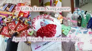 Gift's from Singapore 🛍️🎁|| Apu and vaiyar Anniversary vlog🌸🎂|| #SimpleUS #vlog #gift #anniversary 