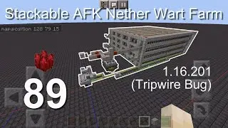 Minecraft Bedrock Tutorials(89) - How to build a Stackable AFK Nether Wart Farm (1.16.201)